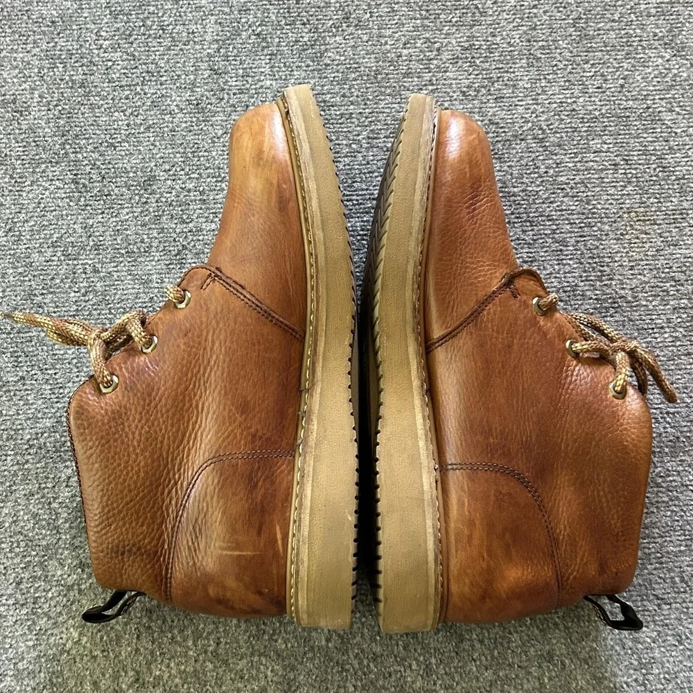 Georgia Boot Boots Mens Size 12M Brown Leather Chukka Wedge Work Slip Resistant